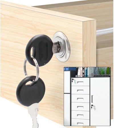 Canex Merkezi Çekmece Kilidi, Çubuksuz, Zamak Gövde, Krom Kaplama, Ofis, Ev, Mobilya, Dolap, Etajer Güvenlik Kilidi, Yedek Anahtarlı (16 mm)