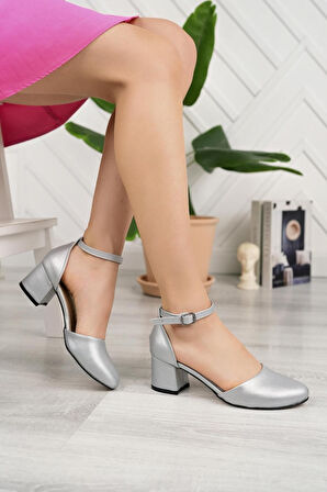 Kadın Topuklu Ayakkabı Abiye Stiletto Kalın Topuk Gelinlik Ayakkabisi