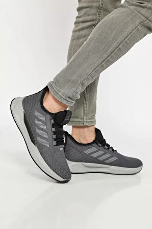 Erkek Sneaker Ayakkabı Boost Desenli Ortopedik Fileli Triko Hafif Taban Sneaker Günlük Yürüyüş Spor Ayakkabı