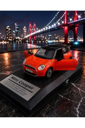 Mini Cooper New Mini Hatch 1:26 Ölçek Diecast Model Araba Çek Bırak Özel Standlı Kutulu