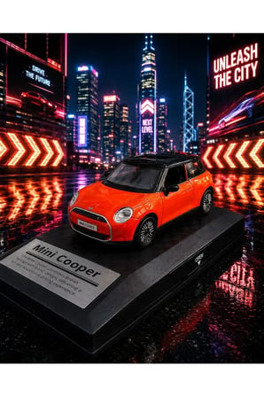 Mini Cooper New Mini Hatch 1:26 Ölçek Diecast Model Araba Çek Bırak Özel Standlı Kutulu