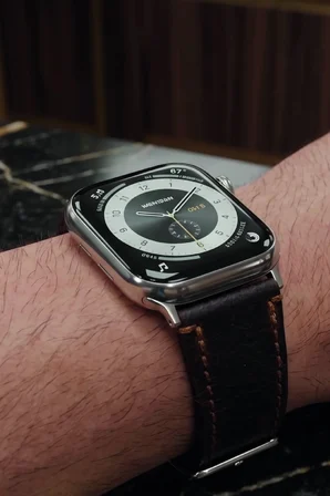 Hakiki Deri Premium Apple Watch Kordonu 38/40/41/44/45mm Uyumlu – Lüks Seri - Koyu Kahverengi