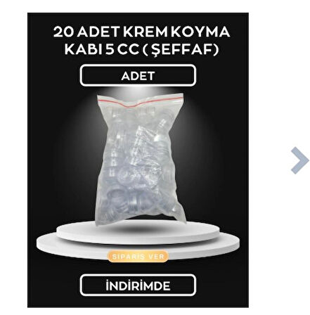 20 ADET KREM KOYMA KABI 5 CC ( ŞEFFAF)