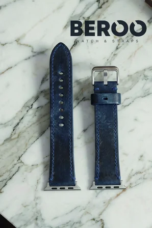Hakiki Deri Premium Apple Watch Kordonu 38/40/41/44/45mm Uyumlu – Lüks Seri - Lacivert