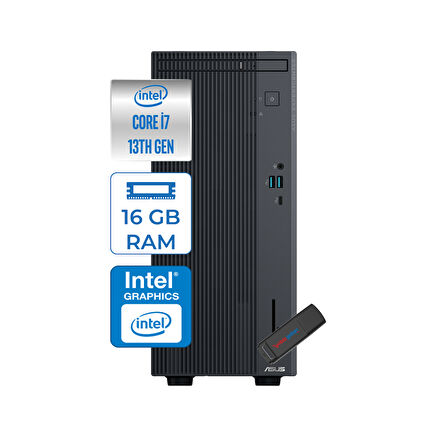 Asus Expertcenter P500MV Intel Core I7-13620H 16GB Ddr5 256GB SSD WIN11PRO Minitower Masaüstübilgisayar WA7136216512B0DW01+ZETTAUSBBELLEK