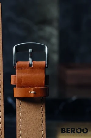 Premium 22mm Hakiki Deri Saat Kordonu Klasik Saat Kayışı Yumuşak Deri Dayanıklı Toka - TABA