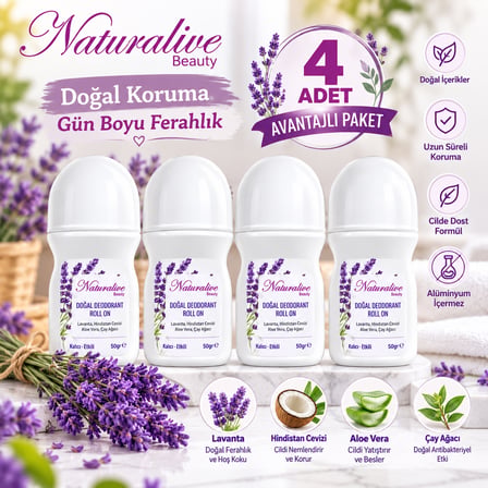 Kalıcı Doğal Roll-on Deodorant (4 Adet) Gimdes Sertifikalı