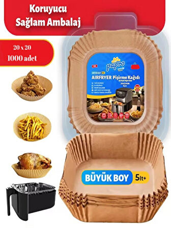 Airfryer Pişirme Kağıdı Büyük Boy Kare 1000 Adet 20*20 Hava Fritözü Yağlı Kağıt Airfryer Philip