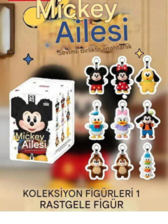 Mickey Family Cute Together Labubu Mickey Milo Ailesi  Sürpriz Blind Box Anahtarlık Figür Serisi