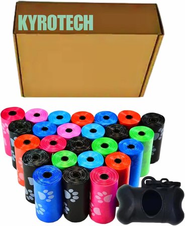 Kyrotech 8 Rulo Köpek Kaka Poşeti, Taşıma Çantası Hediyeli, Kaka poşeti çantası, kaka torbası, Köpek Dışkı Poşeti, Kaka Poşeti Kabı, Köpek Kaka Poşeti Seti, 120 parça poşet içerir