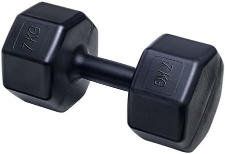 Dambıl Seti, 2 x 7 Kg, Plastik, Siyah, Spor ve Egzersiz İçin, Ağırlık Antrenmanı