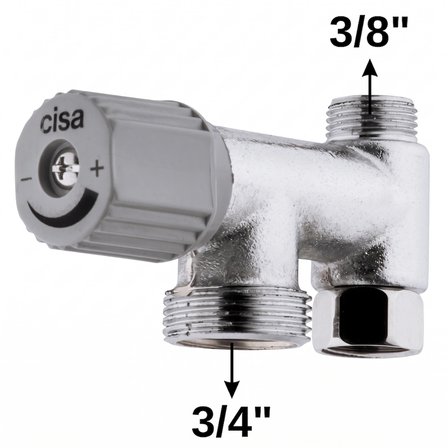 Çift Çıkışlı Ara Musluk 3/4" x 3/8" Çamaşır Makinesi ve Taharet Musluğu Bağlantısı Krom Hat Alma