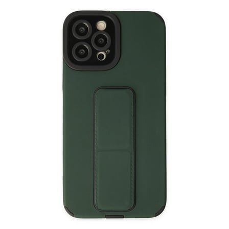 Apple iPhone 12 Pro Max Kılıf Mega Standlı Silikon - Yeşil
