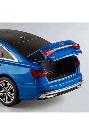 1:18 Ölçek Audi A6 L Diecast Model Araba Sesli Işıklı Makam Arabası Audi A6 Long Mavi