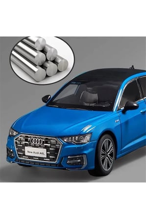 1:18 Ölçek Audi A6 L Diecast Model Araba Sesli Işıklı Makam Arabası Audi A6 Long Mavi