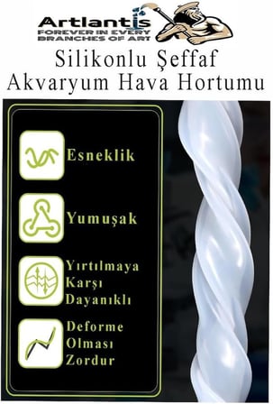 Silikonlu Şeffaf Akvaryum Hava Hortumu 3 Metre İç Çap 4mm Dış Çap 6mm Deney Fıskiye Kauçuk Hortum Yağ Hava Pompa Borusu