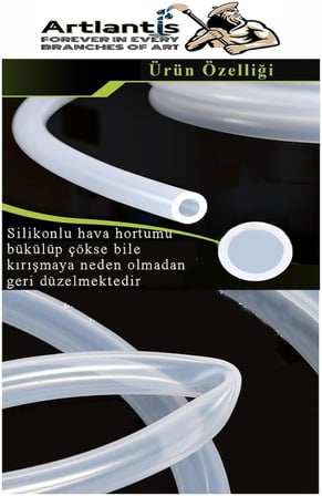 Silikonlu Şeffaf Akvaryum Hava Hortumu 3 Metre İç Çap 4mm Dış Çap 6mm Deney Fıskiye Kauçuk Hortum Yağ Hava Pompa Borusu