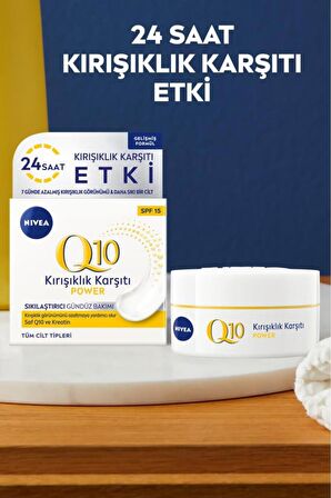 Nivea Q10 Power Kırışıklık Karşıtı Gündüz Bakım Kremi, Spf15,50ml Ve Q10 Power Gece Bakım Kremi 50ml