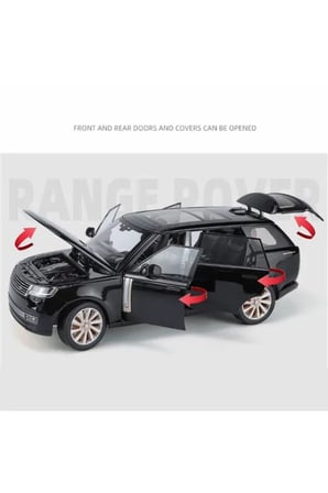 1:18 Range Rover SV 2022 Diecast Model Araba Sesli Işıklı Range Rover Model Araba Metal Komple Siyah