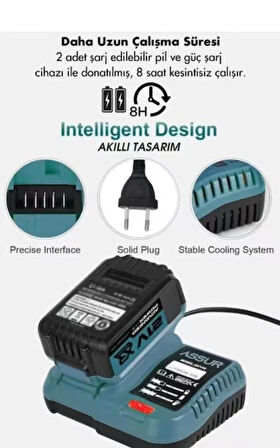 @ssur Profesyonel 21v Akülü 5 li Set Kırıcı Delici Hilti Taşlama Somun Sıkma Akülü Vidalama Budama Testere