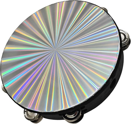 JDF-2505 Ahşap-Yansıtıcılı Parlak Plastik Tef Metal Zilli (25cm) Orff - Ritim Aleti