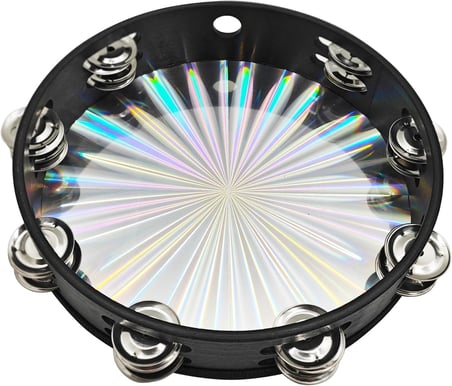 JDF-2505 Ahşap-Yansıtıcılı Parlak Plastik Tef Metal Zilli (25cm) Orff - Ritim Aleti