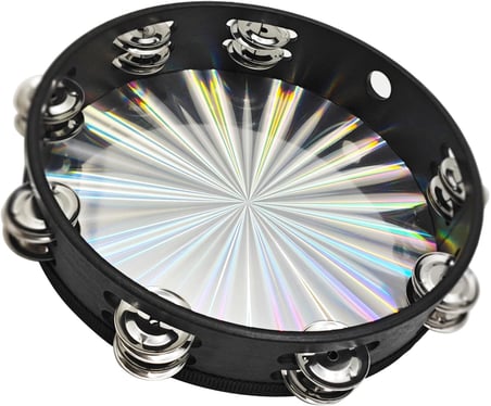 JDF-2505 Ahşap-Yansıtıcılı Parlak Plastik Tef Metal Zilli (25cm) Orff - Ritim Aleti