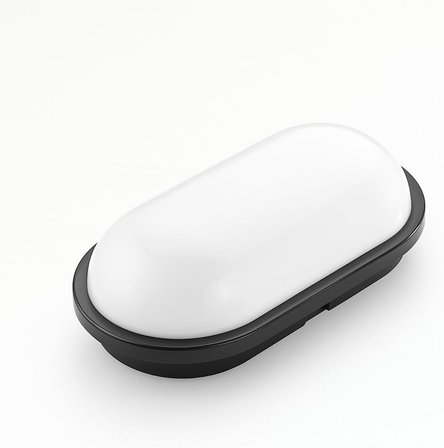 Aydos 15W Siyah IP65 Oval LED Tavan ve Duvar Lambası | 1500 Lümen Beyaz Işık | Su ve Toz Geçirmez Banyo Bahçe Balkon Aydınlatma Armatürü 220V
