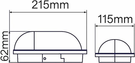 Aydos 15W Siyah IP65 Oval LED Tavan ve Duvar Lambası | 1500 Lümen Beyaz Işık | Su ve Toz Geçirmez Banyo Bahçe Balkon Aydınlatma Armatürü 220V