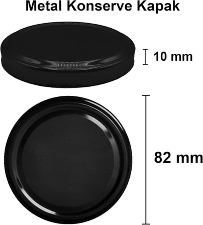 10-1000 ml Farklı Boyutlarda Kavanoz (10-1000 Arası) cc Konserve Metal Kapaklı Cam Kavanoz 6 Adet (Şeffaf, 300 cc)