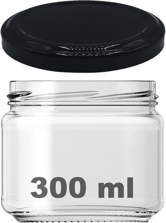 10-1000 ml Farklı Boyutlarda Kavanoz (10-1000 Arası) cc Konserve Metal Kapaklı Cam Kavanoz 6 Adet (Şeffaf, 300 cc)