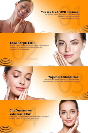 Leke Karşıtı Aydınlatıcı ve Nemlendirici Yüksek Koruyucu Spf+50 Yüz ve Vücut Güneş Kremi 50 ml
