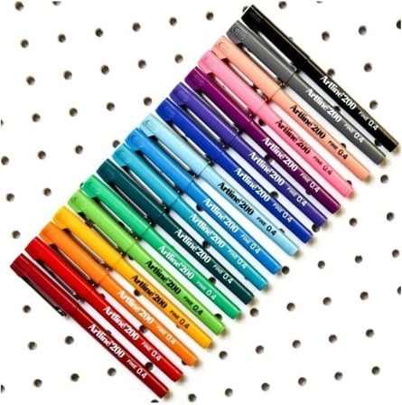 200 Fineliner 0.4 mm İnce Uçlu Yazı ve Çizim Kalemi, 10 Renk Set