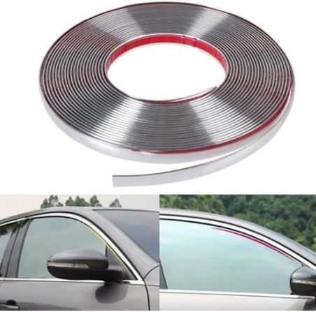 Tiger Marketing 18 Mm 3d 5 Metre Dekoratif Krom Nikelaj Şerit Çıta Panjur Kalın Şerit ile uyumlu