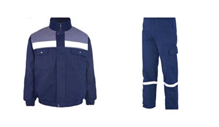 Mervem İş Takımı 7/7 Gabardin Kapitoneli Reflektörlü