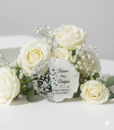 25’li Epoksi Söz, Nişan ve Nikah Magneti – Kişiye Özel İsimli Hediyelik Magnet