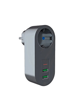  2 USB , 1 Type-c Girişli Tekli Priz Akım Korumalı Oyuncu Bilgisayarları ve Profesyoneller İçin