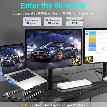 USB 4 Kablo, Thunderbolt Kablo için Dik Açı PD 240 W Çift Destekler 8K HD Ekran USB C Kablosu 8K@60Hz 40Gbps Veri Aktarımı (1Metre/4ft) ZR849