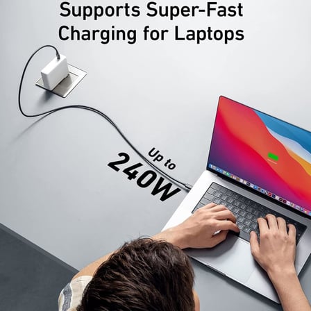 USB 4 Kablo, Thunderbolt Kablo için Dik Açı PD 240 W Çift Destekler 8K HD Ekran USB C Kablosu 8K@60Hz 40Gbps Veri Aktarımı (1Metre/4ft) ZR849