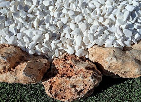  Mezar Taşı 8 Kg 1-2 Cm Beyaz Dolomit Taş Dere Çakıl Taşı Bahçe Süs Taşı Mezar Süsleme Taşı