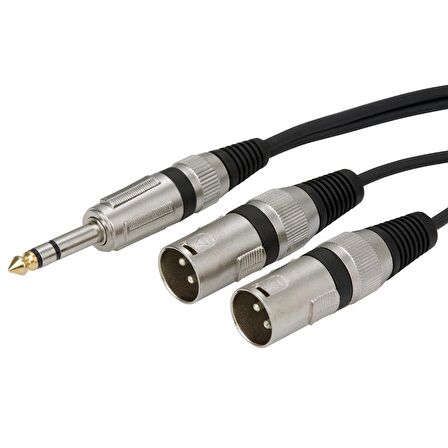 6.3mm Stereo Erkek-2 Xlr Erkek Kablo 2 Metre