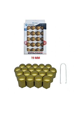 Viteksa Bijon Kapağı Düz 19mm Altın Sarı 20li Set