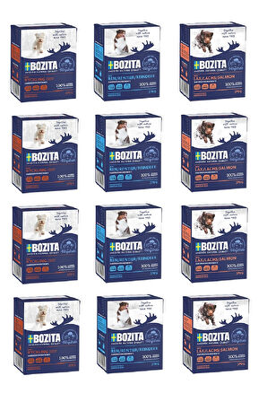 Bozita 3 Çeşit Karma Tahılsız Köpek Yaş Maması 370 Gr. X 12 Adet