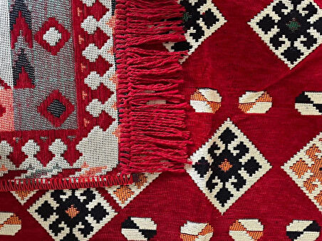 Şark Köşesi Kilim Halı Balkon ve Salon İçin Dekoratif Yıkanabilir Oturma Oda Halısı
