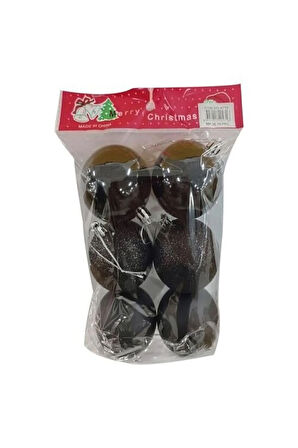 AĞAÇ PARTİ SÜSÜ TOP 6 LI 6CM SİYAH