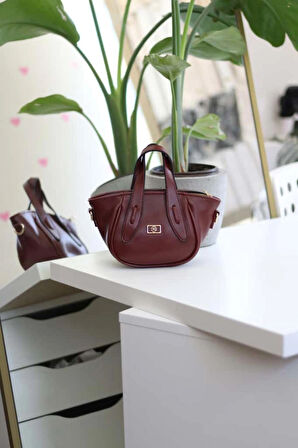  Bordo Tutma Saplı Pouch El Çantası