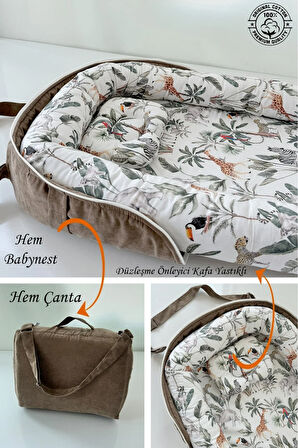 Safari Çantalı Babynest Taşınabilir Anne Yanı Babynest