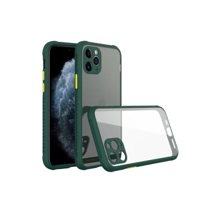 Apple iPhone 11 Pro Kılıf Miami Şeffaf Silikon - Koyu Yeşil
