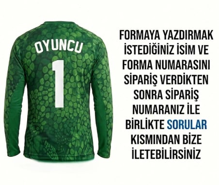 Kaleci Esnek Uzun Kol Futbol Forma ve Şort Yeşil (Kişiye Özel İsim ve Numara Baskı)