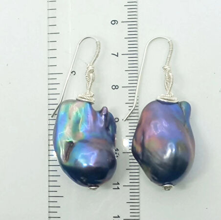 2345 Gümüş(925) aparatlı üst kalite doğal İnci el yapımı küpe